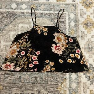 Mauve Floral Cropped Tank Size 4